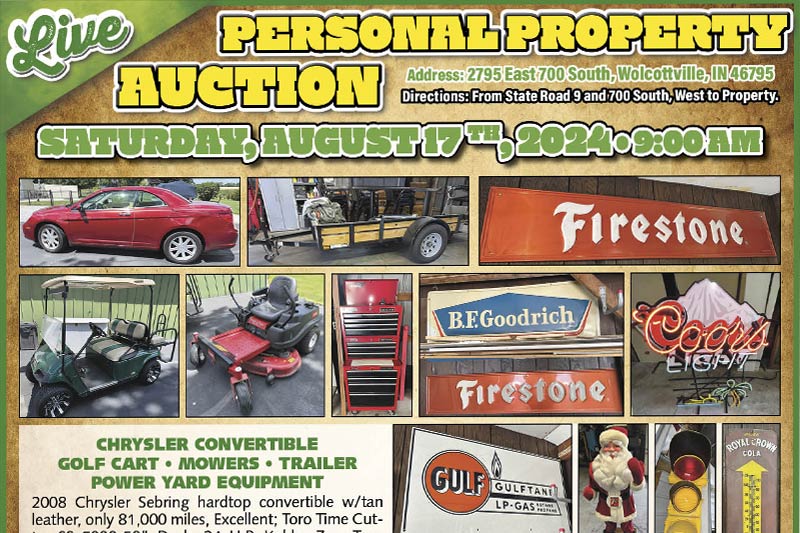 Live Personal Property Auction for Mr. & Mrs. Barkdull, Saturday, August 17, 2024